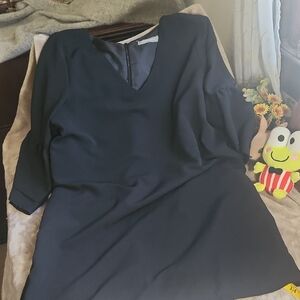 Lovely Knee Length, 3/4 Sleeve, "Little Black Dress" By Belongsci